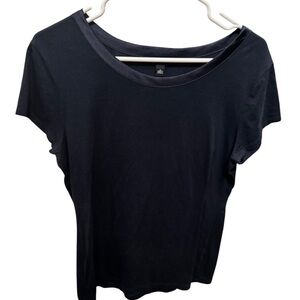 Banana Republic Shirt, Navy, Silk Neckline, Size Large, Comfort, EUC, Layering